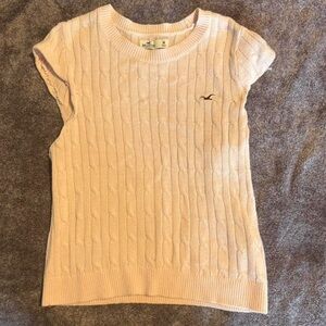 Hollister Light Pink Cable Knit Sweater Vest